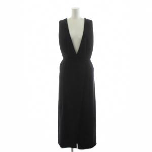 20AW ダブルサテンジャンバースカート ワンピース ロング 38 紺 ネイビー 300DA231-0790