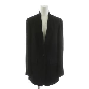 SYNTHETIC.CREPE FLUID JACKET ノーカラージャケット 0 黒 ブラック 8104108