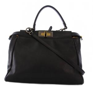 ピーカブー ハンドバッグ 2WAY 内側ハラコ ブラック