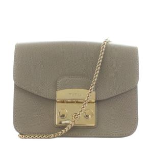 メトロポリス ショルダーバッグ チェーン レザー グレー /AN6