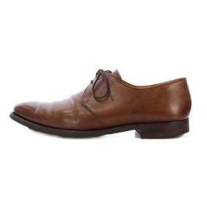 Crockett & Jones ビジネスシューズ レースアップ スクエアトゥ ローヒール レザー ワンカラー 8.5 茶 ブラウン /BB
