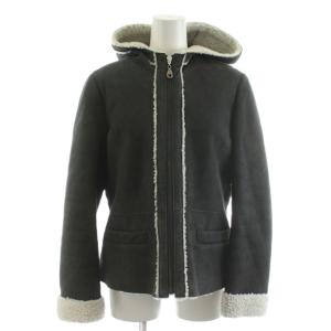 ムートンジャケット ボア ラムレザー 羊革 アウター L 黒 ブラック 12328-01881 /AN33