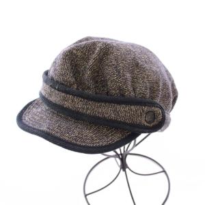 キャスケット 帽子 バイカラー 56-57.5cm 茶 ブラウン 紺 ネイビー /BB