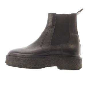 サイドゴアブーツ ショート レザー 39 黒 ブラック /SR