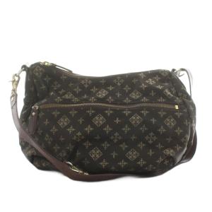 ショルダーバッグ モノグラム 総柄 ナイロン レザー 茶 ブラウン /AN3