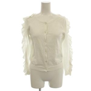 カーディガン ニット フリル 長袖 10A 白 ホワイト JKOXV001 /G