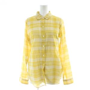 シャツ L 黄 イエロー チェック柄 長袖 /AP