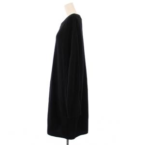 IENA 23AW ウールカシミヤチュニックワンピース ニット セーター 長袖 クルーネック ワンカラー 無地 F