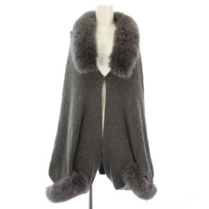 カーディガン ショール カシミヤ フォックスファー グレー /TK