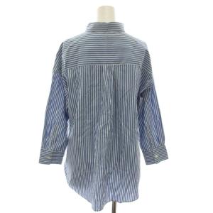 theory luxe ブラウス 38 青 長袖 ストライプ柄 /RE