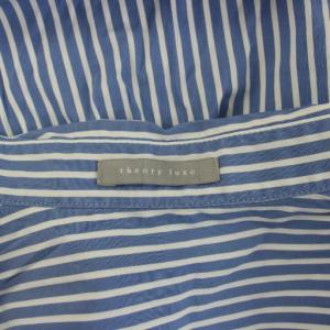 theory luxe ブラウス 38 青 長袖 ストライプ柄 /RE