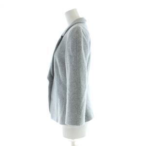 GIORGIO ARMANI テーラードジャケット シングル カシミヤ ツイード 38 白 水色 /AP