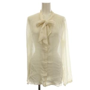 シアーシャツ ブラウス 長袖 ボウタイ 40 アイボリー /G