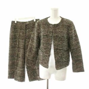 GLAMOUR BLOMEY ALBA.P セットアップ ノーカラージャケット パンツ クロップド丈 ツイード