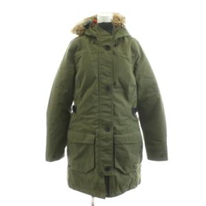 ダウンコート ロング丈 ファー フード アウター S カーキ /AN72