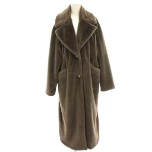 エコファーコート チェスターコート ロング M 茶 ブラウン /HN