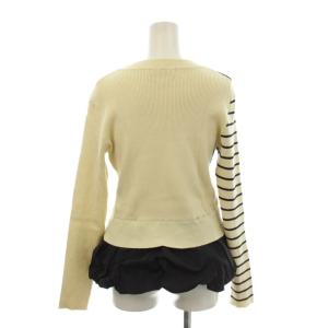 MARECHAL TERRE ニット 2 ベージュ 長袖 ラウンドネック 切り替えデザイン 裾バルーン /JP