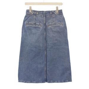 Polo by Ralph Lauren デニムスカート フレア ひざ丈 ボタンフライ ワンカラー W25 水色 ライトブルー /BB