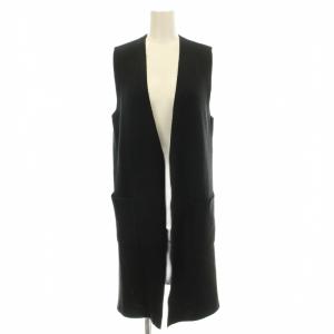 ニット ロング ベスト ジレ 38 黒 ブラック /G