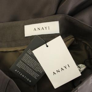 ANAYI 23AW タグ付き ストレッチサテンベイカーパンツ ワイドパンツ 36 茶 ブラウン /HN