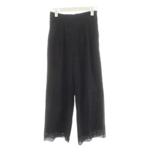 20SS ワイドパンツ 総レース 36 黒 ブラック /AN20