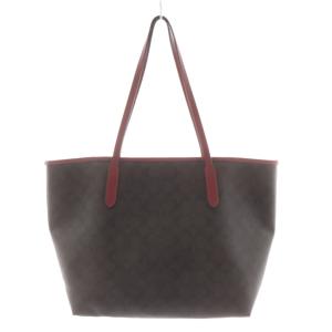 COACH シグネチャー トートバッグ ハンドバッグ ショルダーバッグ 茶 ブラウン 赤 レッド F5696 /AN11