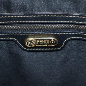 FENDI ペカン柄 ハンドバッグ トートバッグ ショルダーバッグ PVC レザー 黒 ブラック 茶 ブラウン /AN9