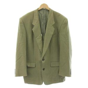 ジャケット 上着 ウール L グリーン チェック柄 長袖 /JP