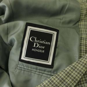 Christian Dior ジャケット 上着 ウール L グリーン チェック柄 長袖 /JP