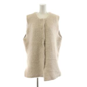 WHITE LABEL ニットベスト ファー 11 ピンクベージュ /AN63