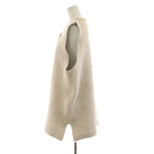 Leilian WHITE LABEL ニットベスト ファー 11 ピンクベージュ /AN63