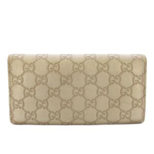 GUCCI ラブリーシマレザー GGパターン ハート 長財布 二つ折り レザー ベージュ 251861 /TK OH