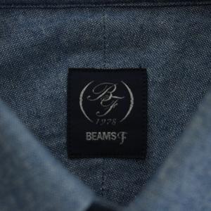 BEAMS F シャンブレー タブカラーシャツ 長袖 15/38 青 ブルー 21-11-0101-563 /AN29