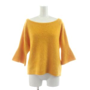 ニット セーター 七分袖 ドルマンスリーブ カシミヤ100％ 2 黄 イエロー 6518-299-0216