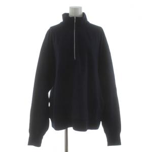 WHY NOT NOW ウェル ハーフジップ スウェット トレーナー 長袖 ロゴ刺繍 F 紺 ネイビー