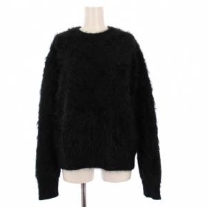 ファーカシミヤ7Gクルーネックセーター 38 ブラック 7913-299-0220