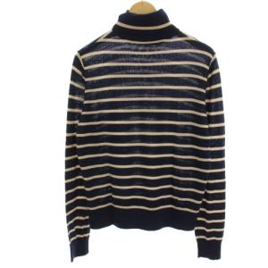 MAX&CO. ニット カットソー 紺 ネイビー ベージュ ボーダー タートルネック 長袖 /HN