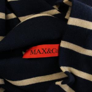 MAX&CO. ニット カットソー 紺 ネイビー ベージュ ボーダー タートルネック 長袖 /HN