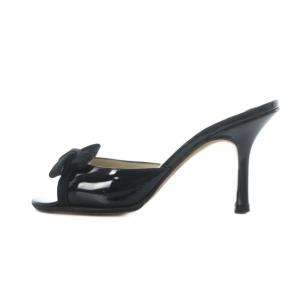 JIMMY CHOO サンダル 35 22cm 黒 ブラック リボン ヒール /RI OS