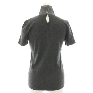 BRUNELLO CUCINELLI カットソー ニット フリルネック 半袖 絹 シルク グレー DR51811 /YT