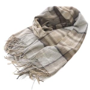 ストール チェック柄 グレー ベージュ /SR