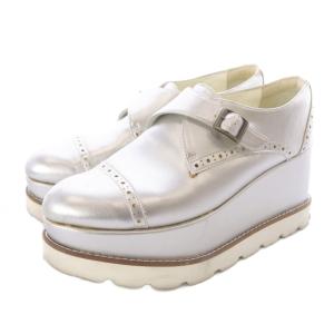 ワッツスニーカー レザー 厚底 35.5 シルバー色 /SR