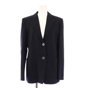 テーラードジャケット アウター シングル 総裏地 ウール ワンカラー 38 紺 ネイビー /BB