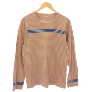 Tシャツ カットソー 長袖 ボーダー柄 3 オレンジ 7-03-7160 /TK