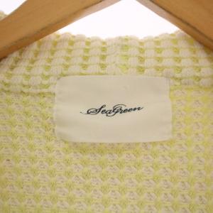 Seagreen ビッグワッフル ジップアップパーカー ジャケット 04 白 緑 MSG8LV846 /BM
