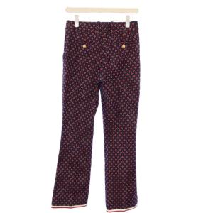 GUCCI ジオメトリックGパターン総柄フレアパンツ 36 紺 583647 /KH