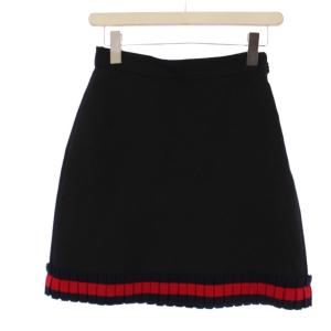 台形スカート ひざ丈 プリーツトリム 38 黒 453892 /KH