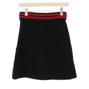 GUCCI ツイード 台形スカート ひざ丈 38 黒 409364 /KH