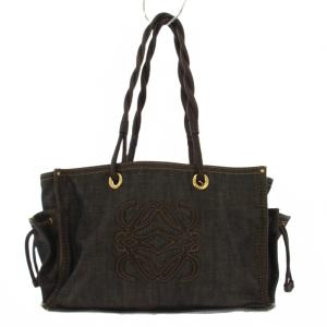 ショッパートート アナグラム トートバッグ デニム ブラウン ブラック