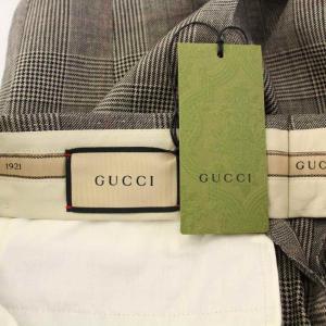 GUCCI スラックス グレンチェック 46 グレー 707294